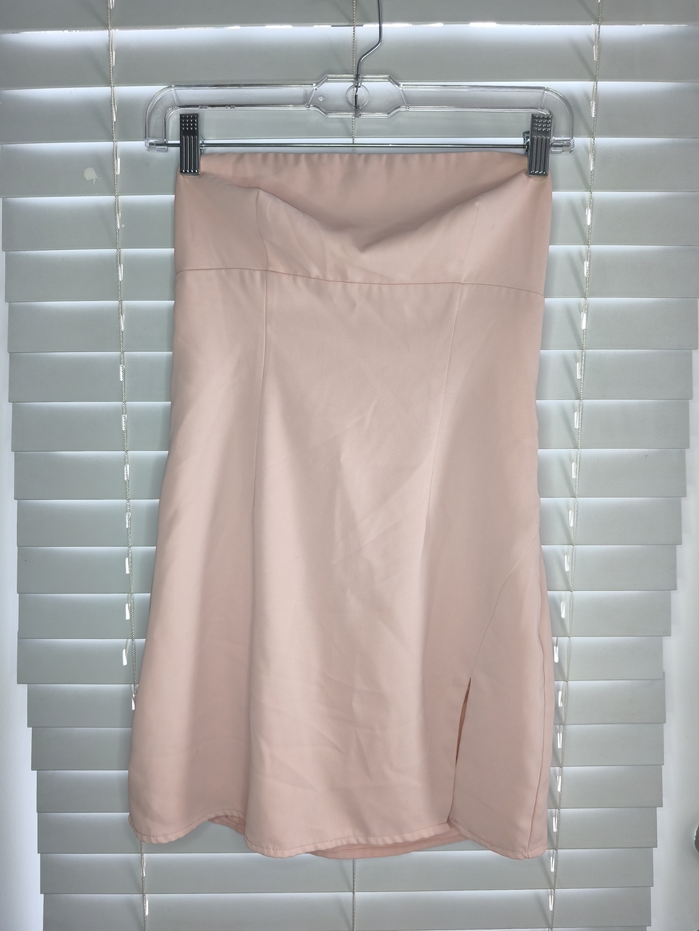 NWOT Beginning Boutique Pink Strapless Mini Dress Tube Slip Side Slit Size 4 S